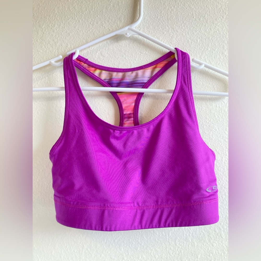 C9 by Champion Reversible Striped/Purple Sports Bra Size S/M - Picture 5 of 9
